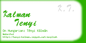 kalman tenyi business card