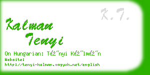 kalman tenyi business card